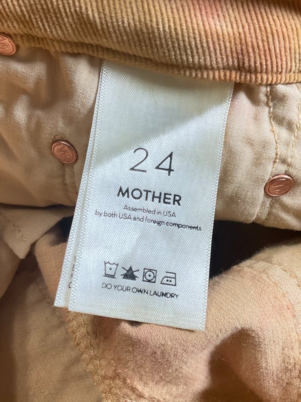 Mother High Waisted Looker Jeans Tie Dye Hopscotch Corduroy Size 24 - Picture 5 of 7